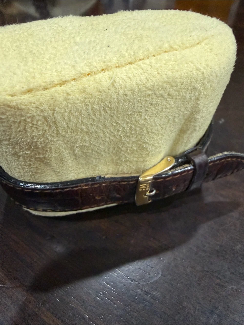 GUESS Gold-Tone Watch with Green Dial and Brown Strap